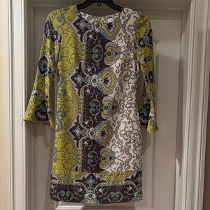 Yoana Baraschi Vibrant Patterned Long Sleeve Dress Size 6